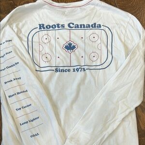 Roots White Long Sleeve Hockey Shirt